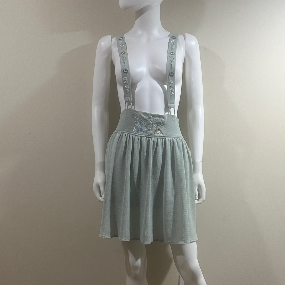 Light Green Totoro Studio Ghibli Suspender Skirt